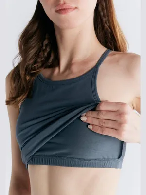 Produktbild von Damen Crop-Top aus 95% Baumwolle und 5% Elasthan mit integriertem Bustier