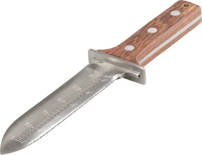 Zdjęcie produktu dla Nóż ogrodniczy Strend Pro Premium firmy HORI HORI, uniwersalny, z pokrowcem, z drewnianym uchwytem