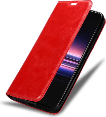 Immagine prodotto di Cadorabo custodia per Sony Xperia 5 II custodia protettiva in rosso custodia per cellulare cover chiusura magnetica