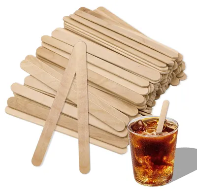 100 Holz-Kaffeerührstäbchen, 114 mm, Einweg