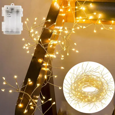 Mikro-Lichterkette, 3 m, 100 LEDs, warmweiß, batteriebetrieben, IP65