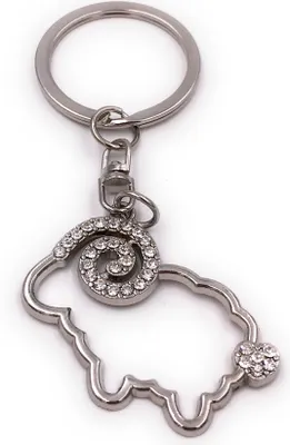 Produktbild von Onwomania Schlüsselanhänger Steinbock Widder Ziegenbock Strass silber Anhänger Keychain
