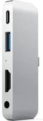 Produktbild von Satechi ST-TCMPHS, USB 3.2 Gen 1 (3.1 Gen 1) Type-C, Silber, 3.5mm, HDMI, USB 3.2 Gen 1 (3.1 Gen 1) Type-A, USB 3.2 Gen 1 (3.1 Gen 1) Type-C, Aluminium, USB, 18 g