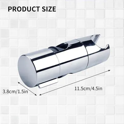 Produktbild von Verstellbare Duschkopfhalterung für 18–25 mm Duschstange, Kunststoff, Silber, 90° drehbar