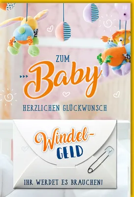 Produktbild von Geburt – Baby – Freudiges Ereignis – Geldkarte - Karte mit Umschlag 2