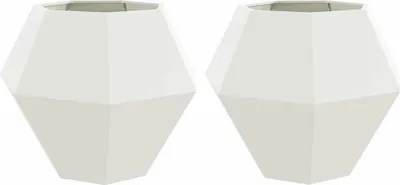Produktbild von Pflanzkübel 2 pcs Weiß 100 x 100 x 80 cm Stahl