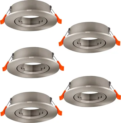 Produktbild von EGLO 5er Set Einbaustrahler Barranco, Spot Deckenleuchte schwenkbar, runder Einbauspot ohne Leuchtmittel, Deckenstrahlerr, GU10 , Ø 9 cm