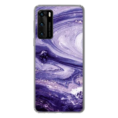 Produktbild von MuchoWow® Handyhülle Schutzhülle Hülle für Huawei P40 Marmor - Naturstein - Glitzer Silikon Softcase Handy Hülle - Handytasche