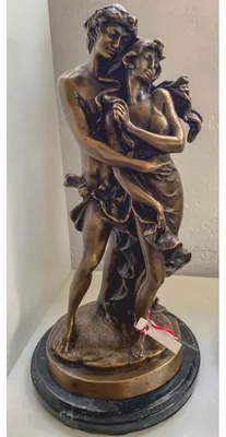 Image de Casa Padrino Décoration Art Nouveau Bronze Sculpture Homme et Femme Bronze / Noir H. 35 cm - Décoration de bureau