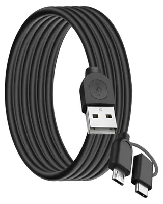 Zdjęcie produktu dla BigBen Connected, kabel 2 w 1 USB-A/Micro-USB i USB-C, 1,2 m, czarny