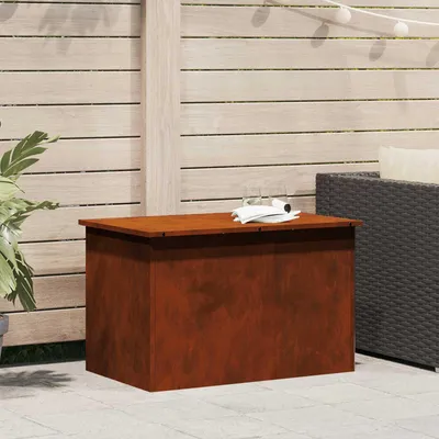 Produktbild von vidaXL Außenlagerbox Rostig 80 x 50,5 x 50 cm Stahl