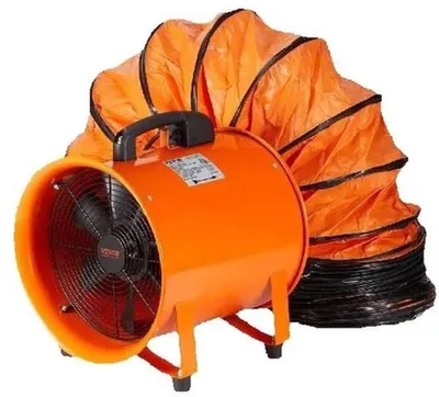 Produktbild von Tragbarer Ventilator mit Kanalschlauch – 1350 Watt Leistung – Stahlgehäuse – Für Werkstätten