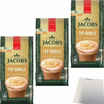 Produktbild von Jacobs Typ Cappuccino Vanille 3er Pack (3x360g Packung) + usy Block