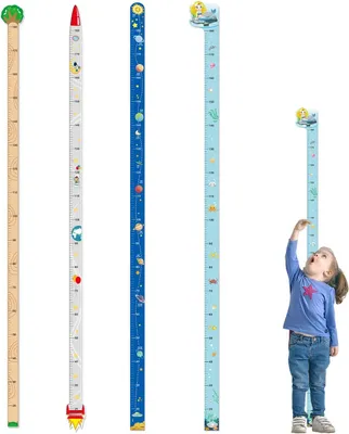 Produktbild von Messlatte 180 cm, 4 Stück, selbstklebend PVC, Wanddekoration für Kinderzimmer