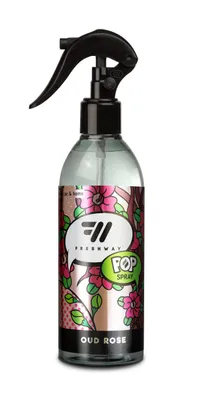 Produktbild von Lufterfrischerspray für Auto und Zuhause, 300 ml aus der POP SPRAY Kollektion von FRESH WAY, Duft: Oud Rose