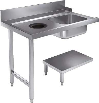 Produktbild von Zulauftisch Grundboden Mit Abfallloch 1200 Links Für 7280.0045-0046