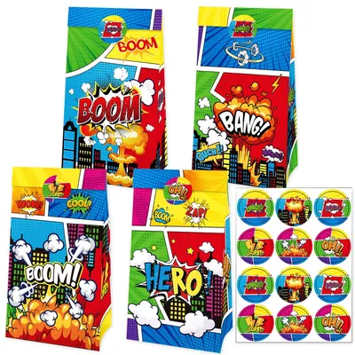 Immagine prodotto di Sacchetti regalo a tema supereroi per feste di compleanno