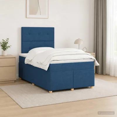 Immagine prodotto di Maison Exclusive - Letto boxspring con materasso blu 120 x 190 cm Tessuto