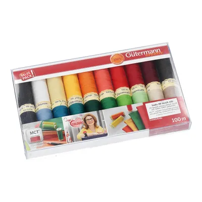 Immagine prodotto di Set di fili per cucire Gütermann "I colori preferiti di Inge" 20 rocchetti da 100 m ciascuno