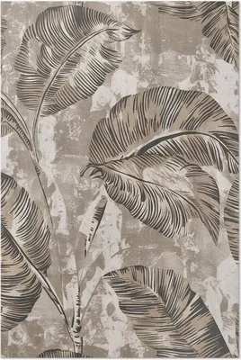 Produktbild von Pflanzenblätter und rohe Betontextur – Vinylteppich – 80x120 cm – Indoor Teppich – Flur – Pflegeleicht – Modern