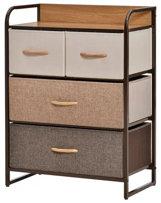 Produktbild von Stoffkommode mit 4 Schubladen, 58 x 29 x 78,5 cm, mehrfarbig