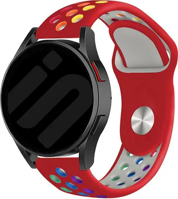 Produktbild von Strap-it Samsung Galaxy Watch 6 Classic 43mm Sport Armband (Rot/Bunt)