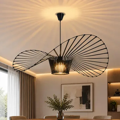 Productafbeelding van ZMH Hanglamp, geschikt voor eettafel, woonkamer, 100 cm, pendelarmatuur, E27, lamp voor eettafel, hoogte verstelbaar, hanglamp voor eetkamer, zwart, AI-gegenereerde afbeelding
