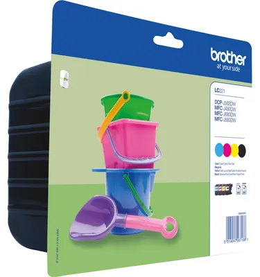 Produktbild von Brother LC221 Value Pack - 4er-Pack - Schwarz, Gelb, Cyan, Magenta - original - Tintenpatrone - für Brother DCP-J562DW, MFC-J480DW, MFC-J680DW, MFC-J880DW