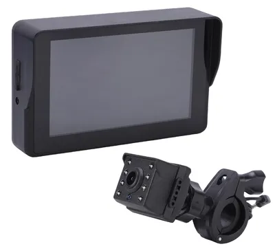 Produktbild von Fahrrad-Lenkerspiegel, 1080P-Rückfahrkamera mit 5-Zoll-Monitor, Nachtsicht, 110°-Weitwinkel, kompatibel mit Mountainbikes und Rennrädern
