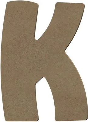 Image de Lettre majuscule K en bois MDF pour décoration - 15 cm