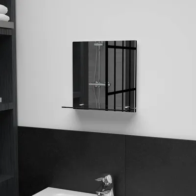 Zdjęcie produktu dla vidaXL Lustro ścienne z półką 30×30 cm szkło hartowane