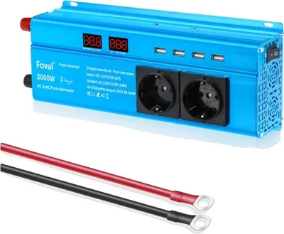 Obrázek produktu pro Měnič s čistou sinusovkou, LED displej, 12V-220V-EU