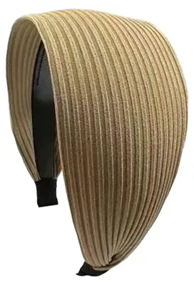 Produktbild von Damen-Haarreif mit vertikaler, strukturierter Oberfläche, weichem Stoff und breiter Krempe – ideal für Herbst und Winter, zum Schminken, Gesichtwaschen und als Haaraccessoire.