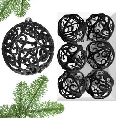 Zdjęcie produktu dla Bombki Choinkowe Zestaw Black 6Szt Kl-21X25