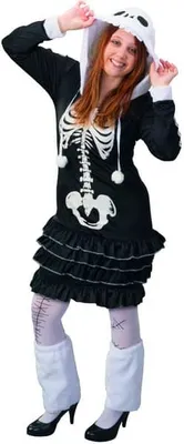 Produktbild von Kinder Skelett Kostüm für Faschingsparty Größe 170-176