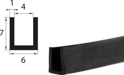 Produktbild von V44 Fassungsprofil Fassungsbereich 4 mm Kantenschutz EPDM Gummiprofil Gummidichtung
