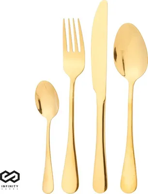Produktbild von Infinity Goods Infinity Goods Bestekset - Goud - 24-Delig - 6 Persoons Bestek - Mes/Lepel/Vork - RVS - Goud