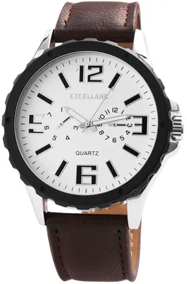 Produktbild von Excellanc Herrenuhr mit Kunstlederionsarmband