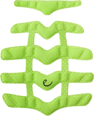 Ersatzpolster für Kletterhelme von Edelrid in leuchtendem Grün; bestehend aus mehreren Teilen.