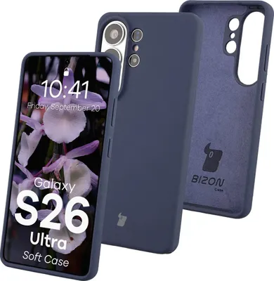 Produktbild von Silikon Handyhülle für Galaxy S26 Ultra, Bizon Soft Case, Dunkelblau