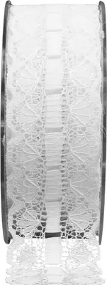 Produktbild von Spitzenband Spitzenborte Dekoband Weiß 25mm 15m für Hochzeit, Taufe, Jubiläum