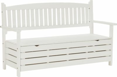 Kondela Zahradní lavička s úložným prostorem Amula 150 cm - bílá