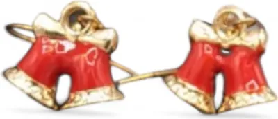 Produktbild von Weihnachten Ohrhaken Ohrringe im Glocken Design in rot goldfarben