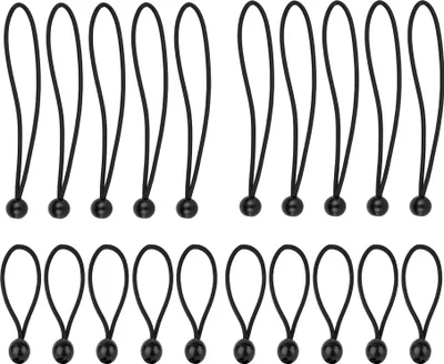 Produktbild von BigDean 20er Set Planenspanner mit Kugel - Spanngummis 10x lang + 10x kurz - Gummispanner Zeltspanner Expanderschlingen Kugelspanner