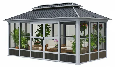 Produktbild von Sojag Olan 1017 Pavillon mit Seitenwänden inkl. Moskitoschutz 5x3 m