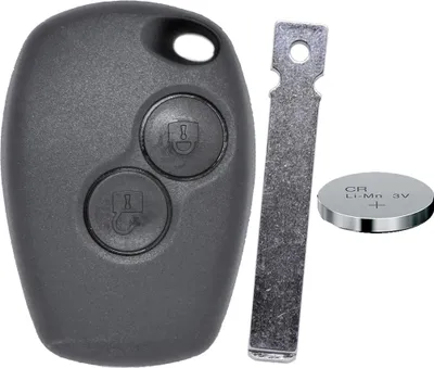 Produktbild von Auto Schlüssel Funk Fernbedienung 1x Gehäuse 2 Tasten + 1x Rohling VA2 + 1x CR2016 Batterie kompatibel mit Renault/Dacia/Opel