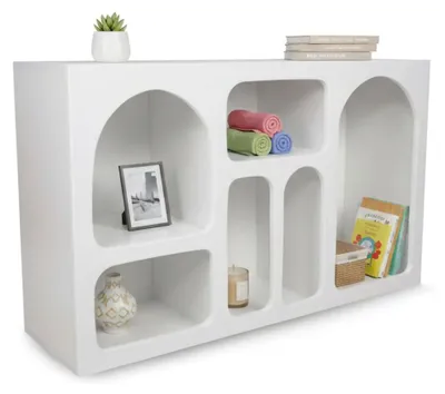 Produktbild von Kommode Dgargiul, Wohnzimmerbuffet, Wohnzimmer-Sideboard, Moderne Küchen-Speisekammer, 120x37h74 cm, Weiß