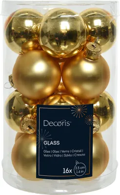 Produktbild von Christbaumschmuck gold 16er Set 3,5 cm