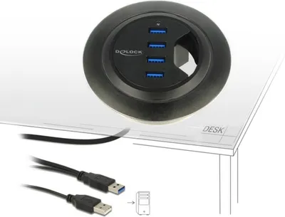 Produktbild von DeLOCK 62868, USB 3.2 Gen 1 (3.1 Gen 1) Type-A, USB 3.2 Gen 1 (3.1 Gen 1) Type-A, 5000 Mbit/s, Schwarz, 0,95 m, USB