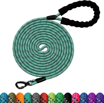 Produktbild von 10m Trainingsleine Reflectierendes Seil - Drehbarer Verriegelungshaken - Bequemer Gepolsterter Griff - Hundeleine für Spaziergänge mit Hunden